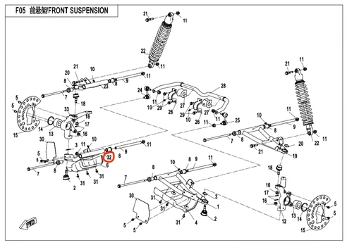 7030-050410 front lower arm rh Nr. 32 UFORCE