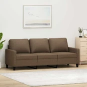 Trivietė sofa, rudos spalvos, 180cm, audinys kaina