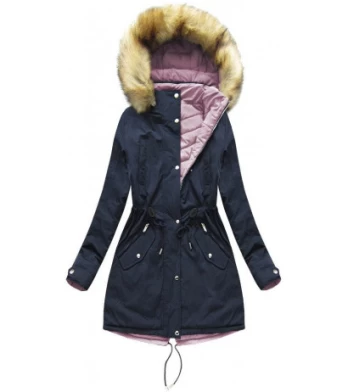 REVERSIBLE HOODED JACKET NAVY BLUE-PINK (W211) striukė