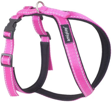 Petnešos šunims Amiplay Reflective, rožinė, 340 - 430 mm, 34-43