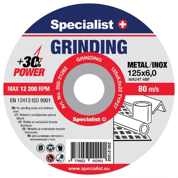 SPECIALIST+ šlifavimo diskas GRINDING, 125x6x22 mm