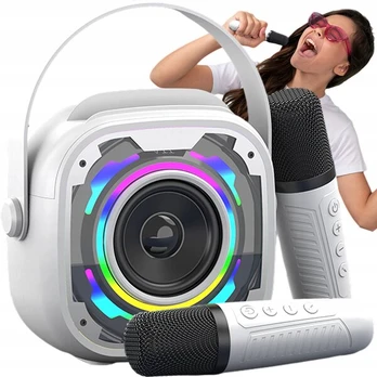 Karaoke rinkinys 2 mikrofonai + belaidė bluetooth kolonėlė vaikams