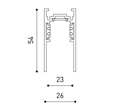 Magnetinių sistemų paviršinis bėgelis TRACK 48V SURFACE, juodas, 2m