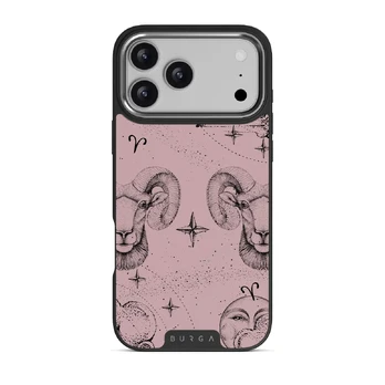 Aries - iPhone 17 Pro Max Case, Elite Dark (MagSafe) / Silver / Pink