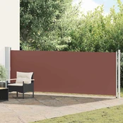 Ištraukiama šoninė kiemo pertvara, rudos spalvos, 140x600cm kaina