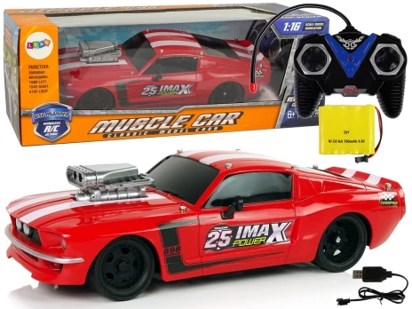 RC sportinis automobilis su pultu, 1:16, raudonas
