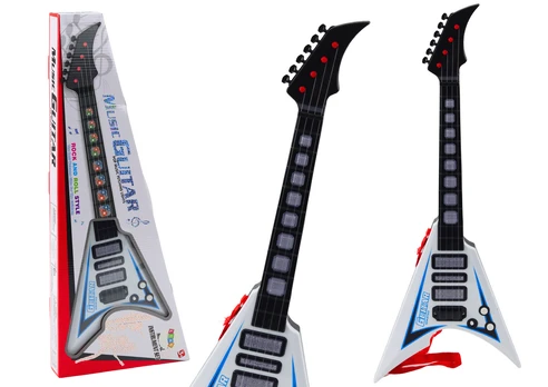 Vaikiška elektrinė gitara su šviesomis ir melodijomis, balta