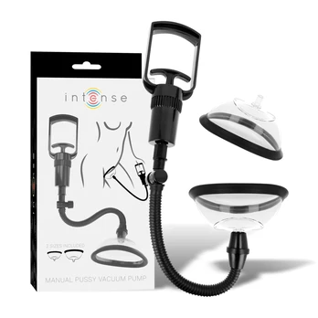 INTENSE Manual Intimate Pump with Two Interchangeable Cups, Transparent