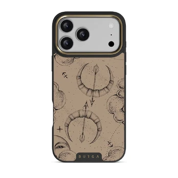 Sagittarius - iPhone 17 Pro Max Case, Elite Dark (MagSafe) / Gold / Beige