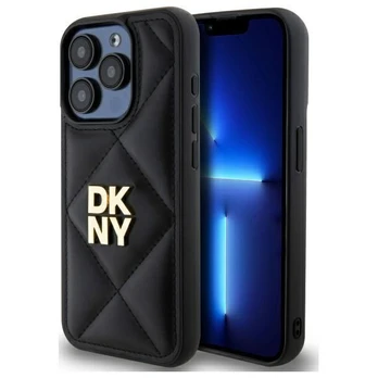 DKNY Quilted Stack Logo iPhone 15 Pro Max dėklas – juodas