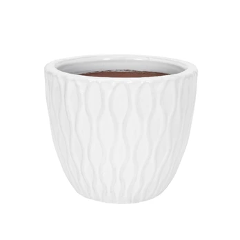 Vazonas Domoletti GG.6691.021, keramika/molis, Ø 21 cm, baltas