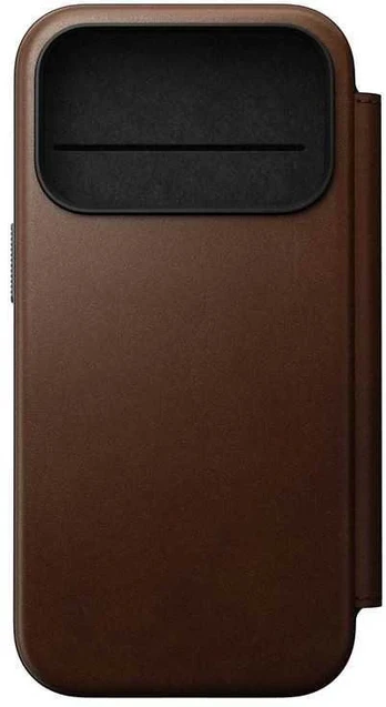 Nomad Modern Leather Folio, ruda - iPhone 17 Pro