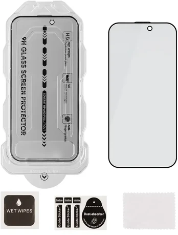 OBAL:ME Privacy 5D Glass Screen Protector with Applicator for Apple iPhone 15/16 Juodas