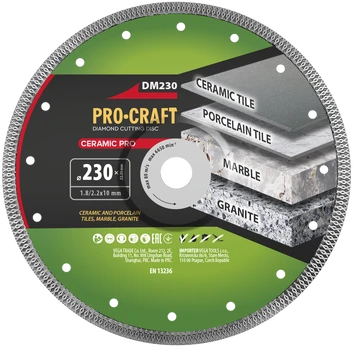 Deimantinis pjovimo diskas „ProCraft DM230” Ceramic PRO