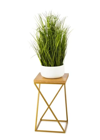 Metalinis gėlių stovas Loft, auksinis, 40 cm