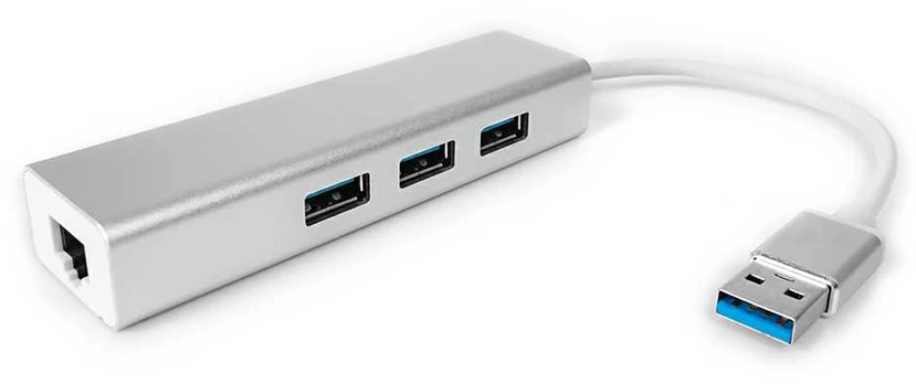Spacetronik Multiport USB na 3 USB + RJ45 SPU-M06 sidabrinė