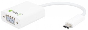 Adapteris Techly USB 3.1 C, VGA female, 15 m, balta