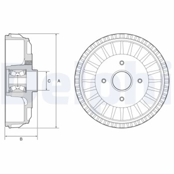 DELPHI BFR768 Brake drum