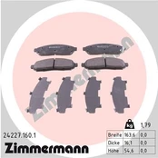 Stabdžių trinkelių rinkinys, diskinis stabdys ZIMMERMANN 24227.160.1 kaina