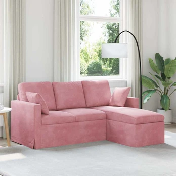 Sofa Rožinė 198 x 134 x 80 cm Aksomas