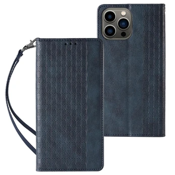 Dėklas Magnet Strap Case for iPhone 13 Pro Mėlynas