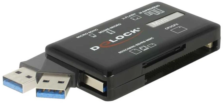 Delock SuperSpeed USB Card Reader für CF / SD / Micro SD / MS / M2 / xD Speicherkarten