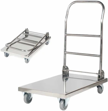 Royal Catering Sulankstomas plieno platforminis vežimėlis HoReCa platforma 70x52cm