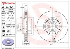 BREMBO 09.D770.11 Brake Discs kaina