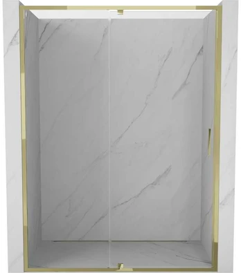 Dušo durys Mexen Exo, varstomos, 155 cm, transparent/auksinis