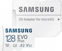 Samsung | MicroSD Card | EVO Plus | 128 GB | microSDXC Memory Card | Flash memory class U3, V30, A2