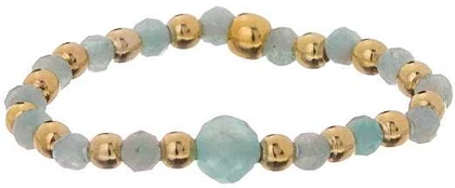 Alisia Gold-plated beaded ring with amazonite AL4072.01.011