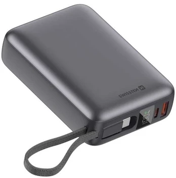 Swissten Power Bank 20000 mAh 45W with Built-In USB-C Cable