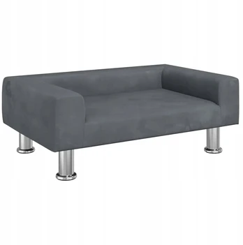 Vaikiška sofa, tamsiai pilka, 70x45x26,5 cm, aksomas