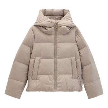Pūkinė striukė moterims, Smėlio, 5000011709 Puffed coat