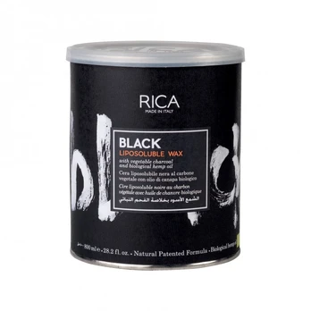 RICA BLACK LIPOSOLUBLE kūno depiliacinis vaškas, 800 ml