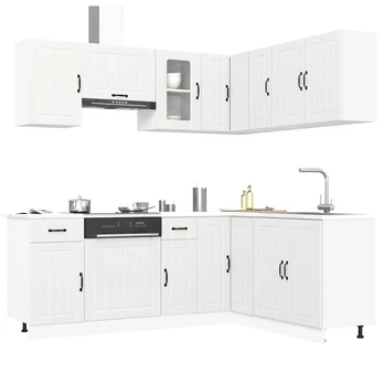 Virtuvinių spintelių komplektas, 11 dalių, Kalmar, balta