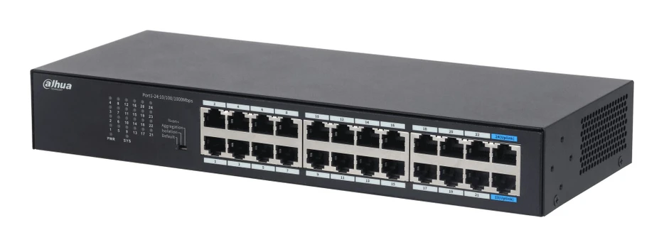Switch|DAHUA|DH-S3024-24GT|Switch type Unmanaged|Switch layer L2|Rack mounting Yes|Stackable Yes|Form factor Desktop/Wall-Mounti