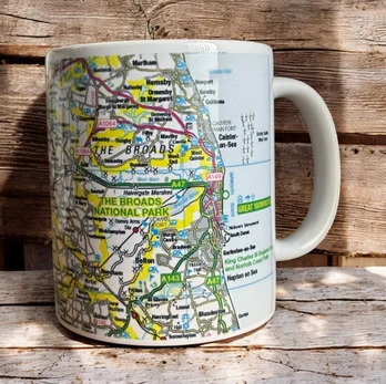 OS Map Ceramic Mug - The Broads