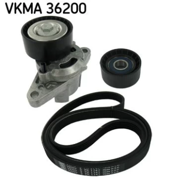 V formos rumbuotas diržas, komplektas SKF VKMA 36200