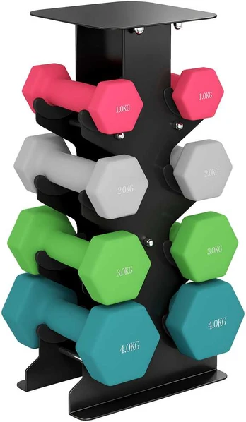 Hanteliai 1–4kg 8 vnt.