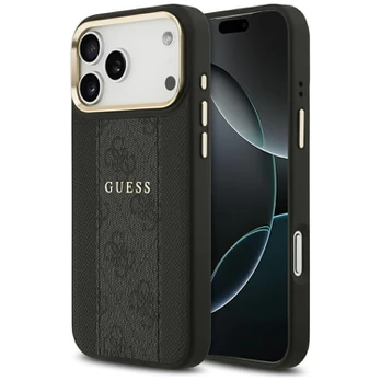 Dėklas Guess 4G Stripe MagSafe do iPhone 17 Pro Max juoda