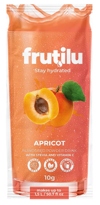 Frutilu becukris gėrimas abrikosų skonio