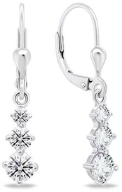 Brilio Silver Beautiful sidabrinis earrings with zircons EA656W kaina