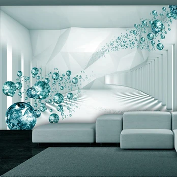 Artgeist Fototapetas - Diamond Corridor (Turquoise)