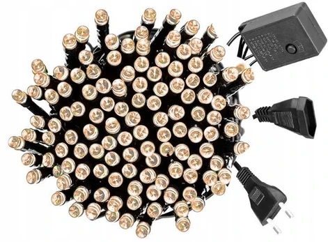 Alfa Led Kalėdinės lemputės 300, 8 programos, papildomas lizdas, šilta balta spalva