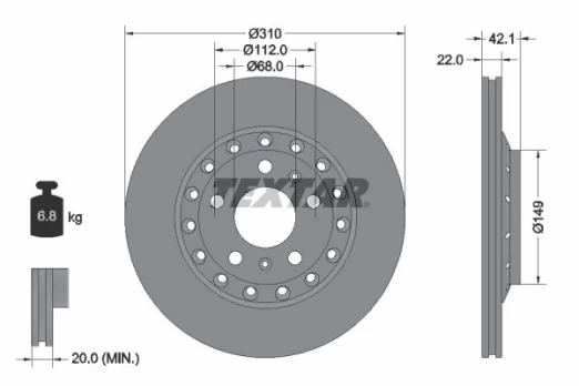 TEXTAR 92152303 Brake Disc