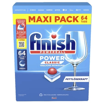 Finish Powerball Classic Power – Indaplovių tabletės, 64 vnt.