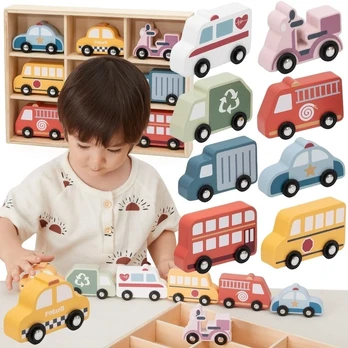 Viga Toys Žaislas transporto priemonių rinkinys Viga, 9 vnt.