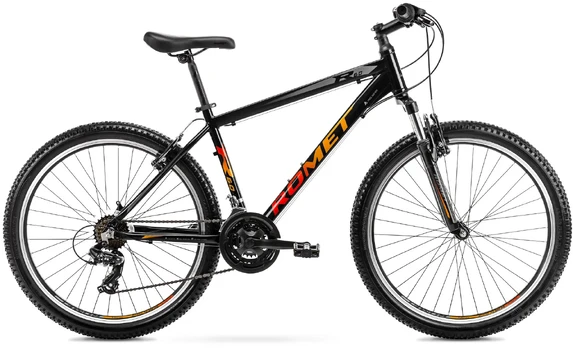 Dviratis Romet Rambler R6.0 2025 black-orange-red-14" / S