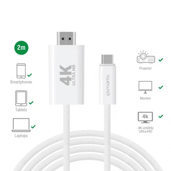 4Smarts USB-C to HDMI Cable 2m baltas (baltas)